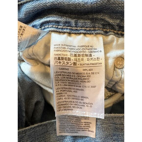 Levis 514 Jeans Mens 32x34 Blue Reg Fit Straight Leg Distressed 100% Cotton FLAW - Picture 6 of 12